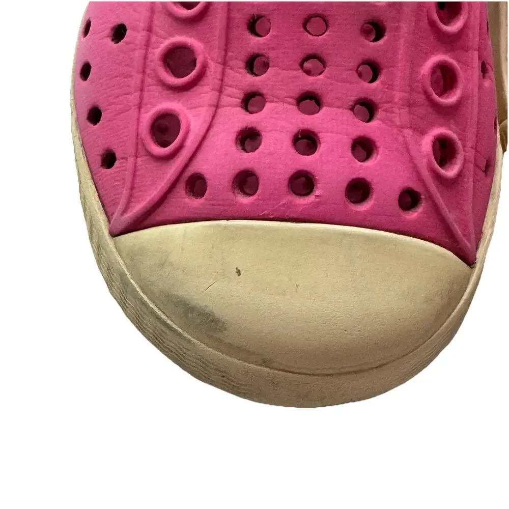 Native Jefferson Baby Infant Hollywood Pink/Shell White Slip On Shoes C6